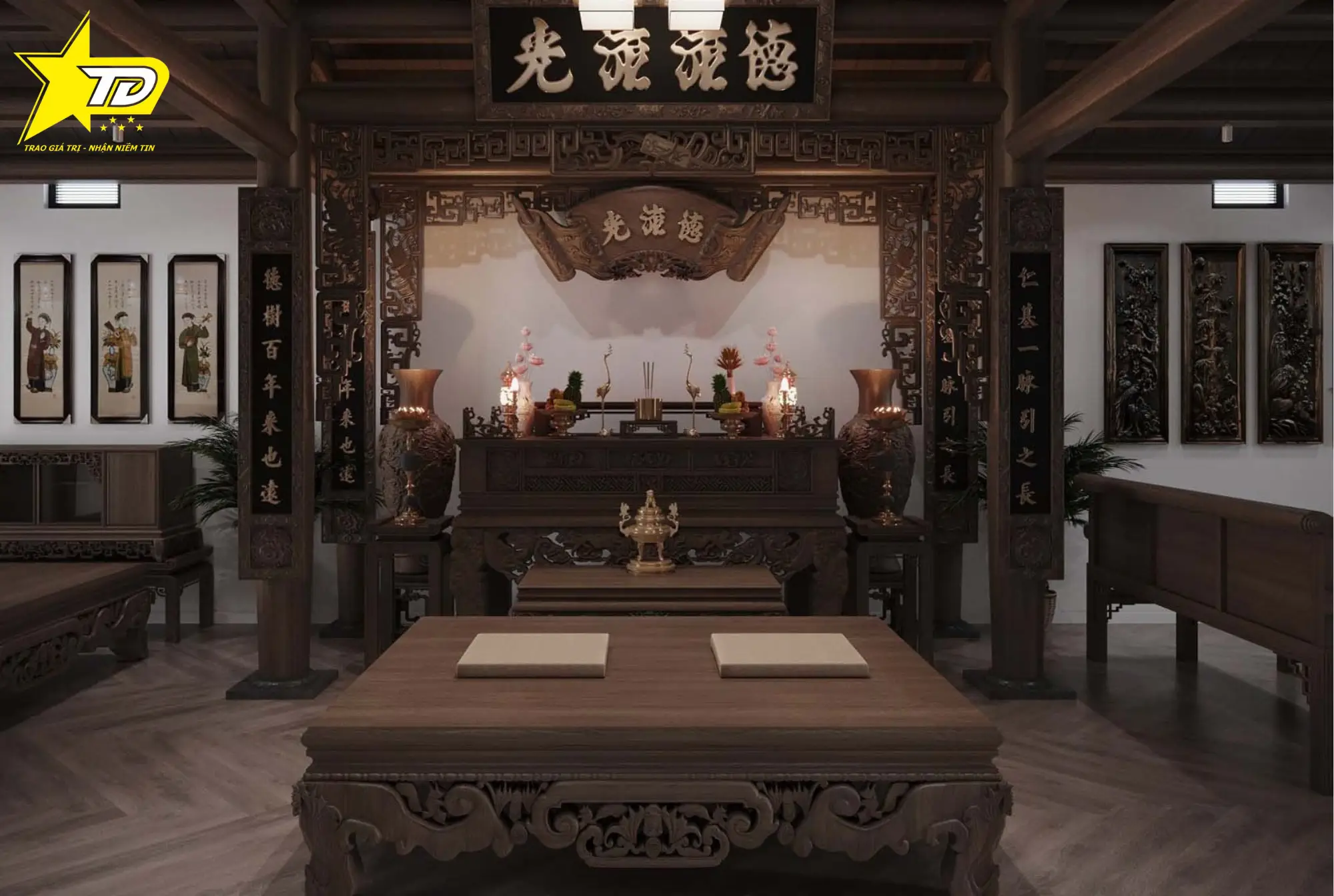 Bàn thờ đặt theo hướng cát ngôi nhà