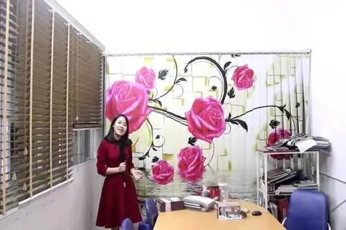 Rèm lá dọc in tranh hoạ tiết hoa hồng Rèm lá dọc in tranh hoạ tiết hoa hồng