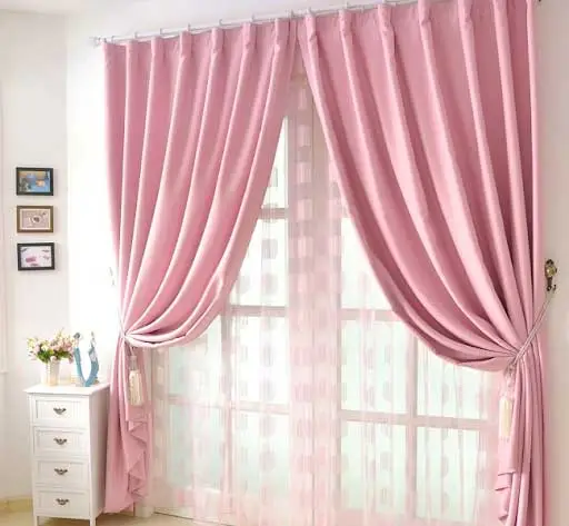 rèm vải màu hồng nhat
