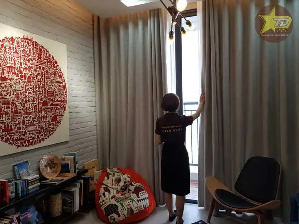 rèm vải hai lớp phòng khách