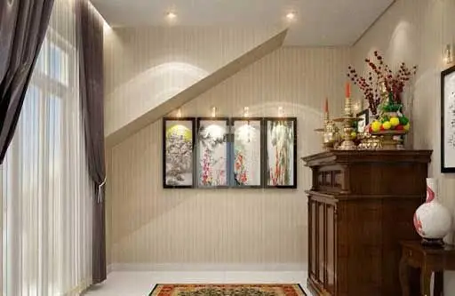 Rèm vải che bàn thờ hiện đại