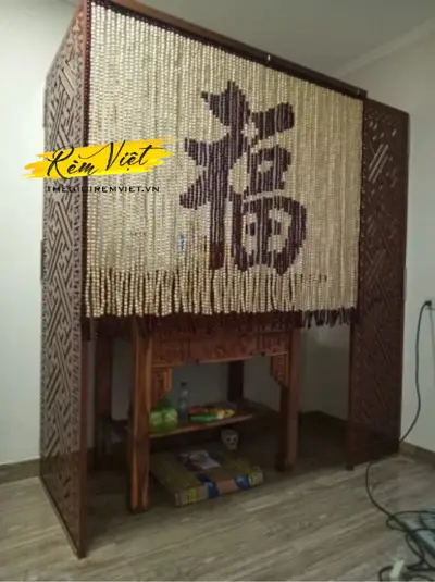 Rèm hạt gỗ mã RHG011
