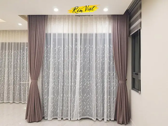 Rèm vải hai lớp phòng khách