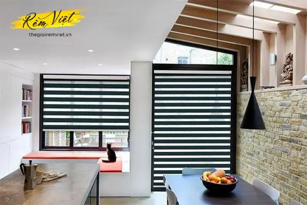 Mẫu rèm cuốn tự động - Rèm cầu vồng tự động cho nhà bạn