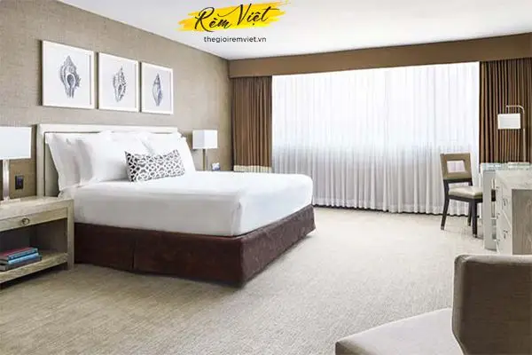 Rèm cửa khách sạn sản xuất theo yêu cầu chuẩn kích thước