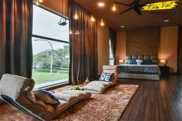 Rèm vải 1 lớp đẹp cho khu vực sảnh khách sạn