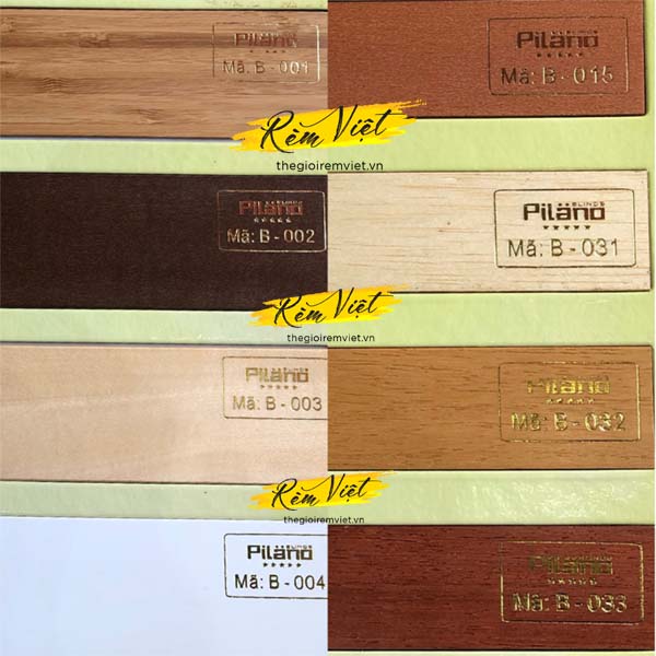Bảng mẫu rèm gỗ pilano số 3 để khách hàng lựa chọn phù hợp với không gian gia đình