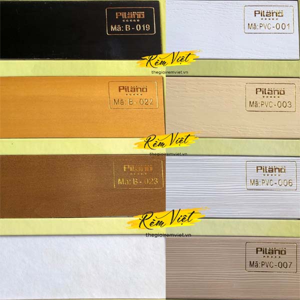 Bảng mẫu rèm gỗ pilano số 4 để khách hàng lựa chọn phù hợp với không gian gia đình