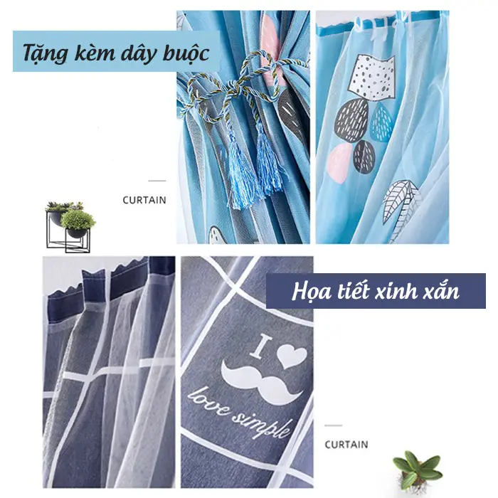 Rèm cửa dán có họa tiết phong phú