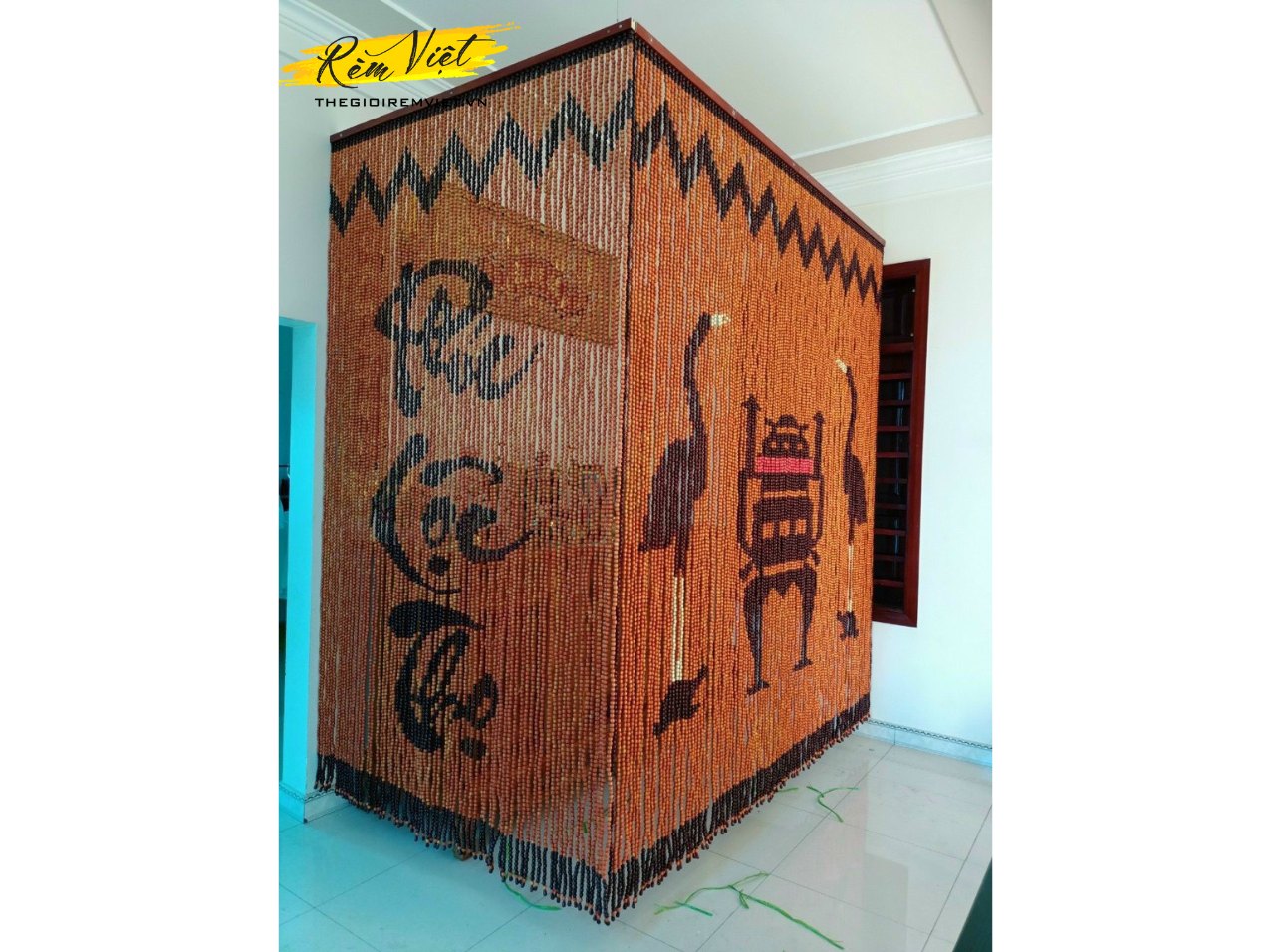 Rèm hạt gỗ dành cho phòng thờ